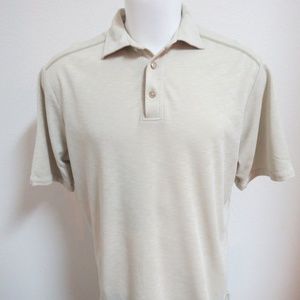 Sz L Tan Brown Tommy Bahama Cotton #73k Polo Shirt